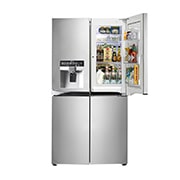 LG Réfrigérateur 4 portes | 571L | No Frost | Door-in-door | Distributeur eau, glaçons, glace pilée | Compresseur Linéaire Inverter | Clayettes Smart Slide | Pure N Fresh , LG GLS8848SC