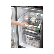 LG Réfrigérateur 4 portes | 571L | No Frost | Door-in-door | Distributeur eau, glaçons, glace pilée | Compresseur Linéaire Inverter | Clayettes Smart Slide | Pure N Fresh , LG GLS8848SC