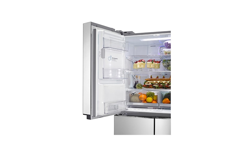 LG Réfrigérateur 4 portes | 571L | No Frost | Door-in-door | Distributeur eau, glaçons, glace pilée | Compresseur Linéaire Inverter | Clayettes Smart Slide | Pure N Fresh , LG GLS8848SC