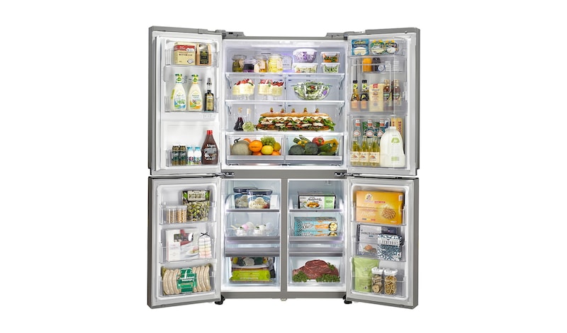LG Réfrigérateur 4 portes | 571L | No Frost | Door-in-door | Distributeur eau, glaçons, glace pilée | Compresseur Linéaire Inverter | Clayettes Smart Slide | Pure N Fresh , LG GLS8848SC