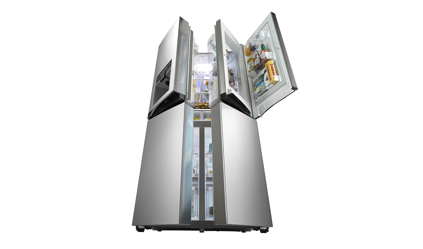LG Réfrigérateur 4 portes | 571L | No Frost | Door-in-door | Distributeur eau, glaçons, glace pilée | Compresseur Linéaire Inverter | Clayettes Smart Slide | Pure N Fresh , LG GLS8848SC