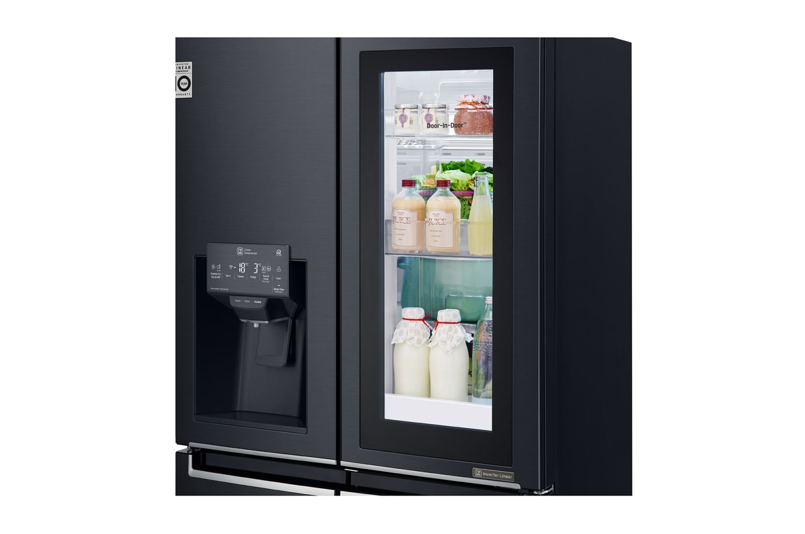 LG Réfrigérateur Multi-Portes Slim | 508 L | No Frost | Compresseur Linéaire Inverter, LG GMX844MCKV