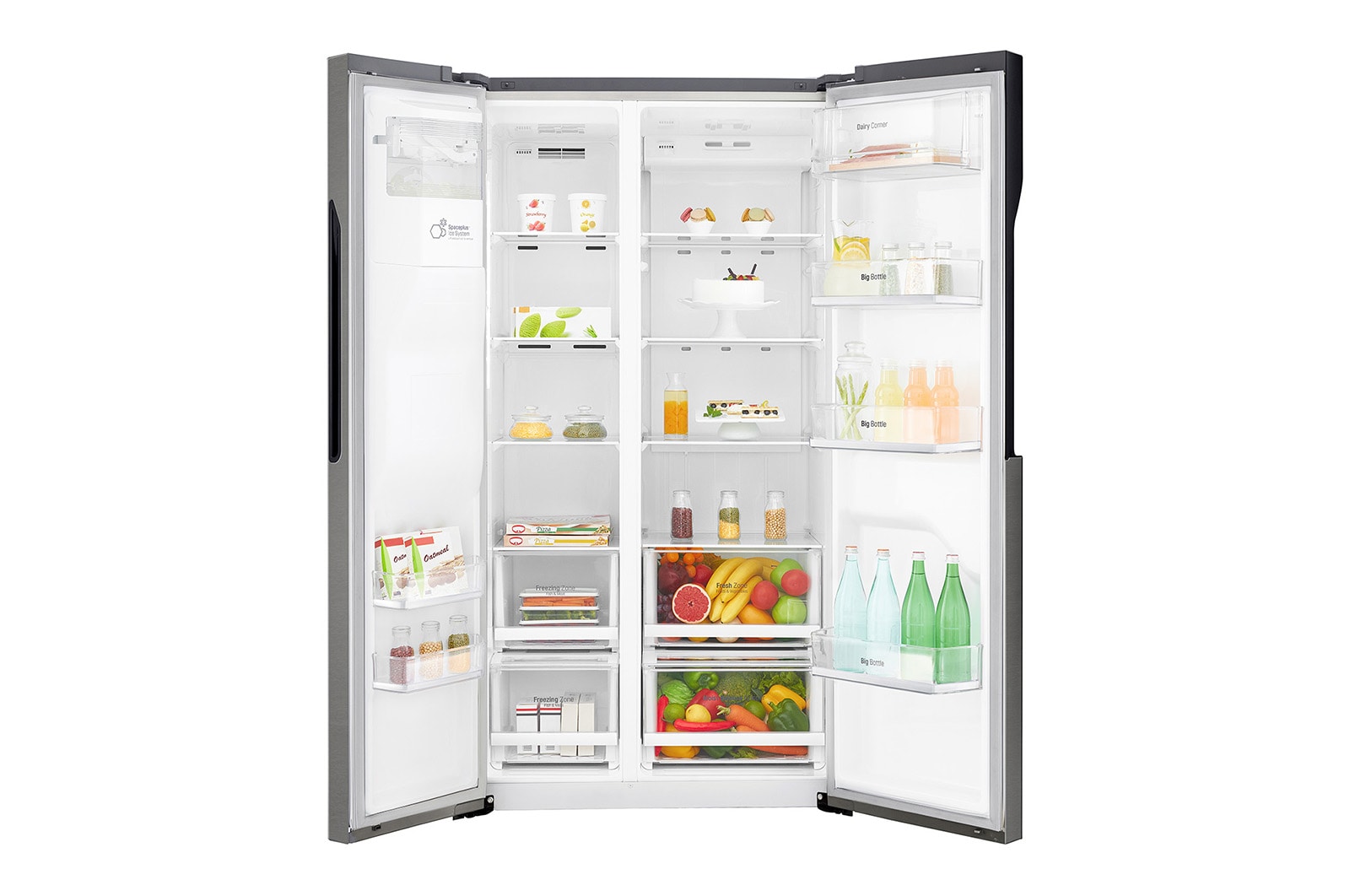 LG Réfrigérateur Américain | 591 L | Compresseur Linéaire | Moist Balance Crisper | Total No Frost | Smart Diagnosis | F, LG GSB360BASZ