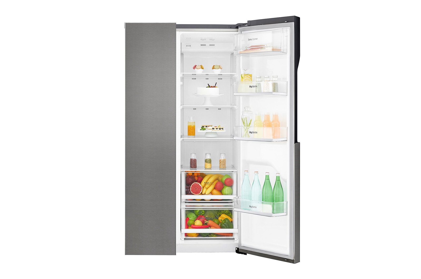 LG Réfrigérateur Américain | 591 L | Compresseur Linéaire | Moist Balance Crisper | Total No Frost | Smart Diagnosis | F, LG GSB360BASZ