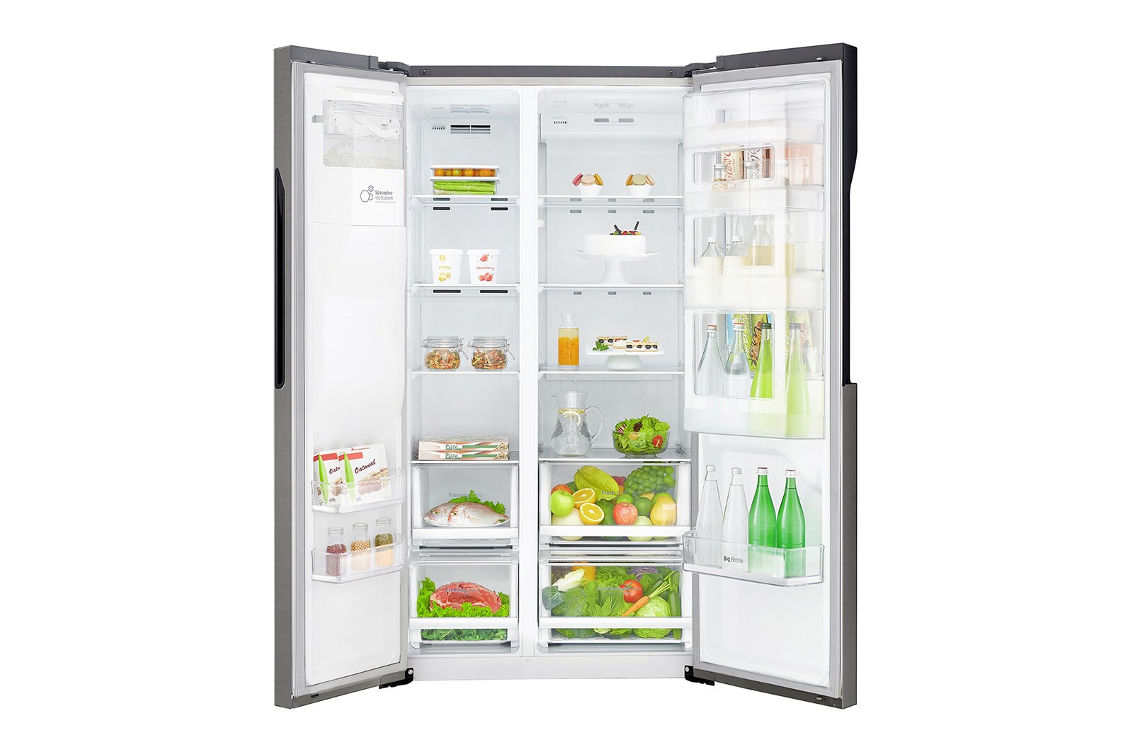 LG Réfrigérateur Américain | 606L | Compresseur linéaire | Total No Frost | Smart Diagnosis | Moist Balance Crisper | Door in Door ® | F, LG GSJ360DIDV