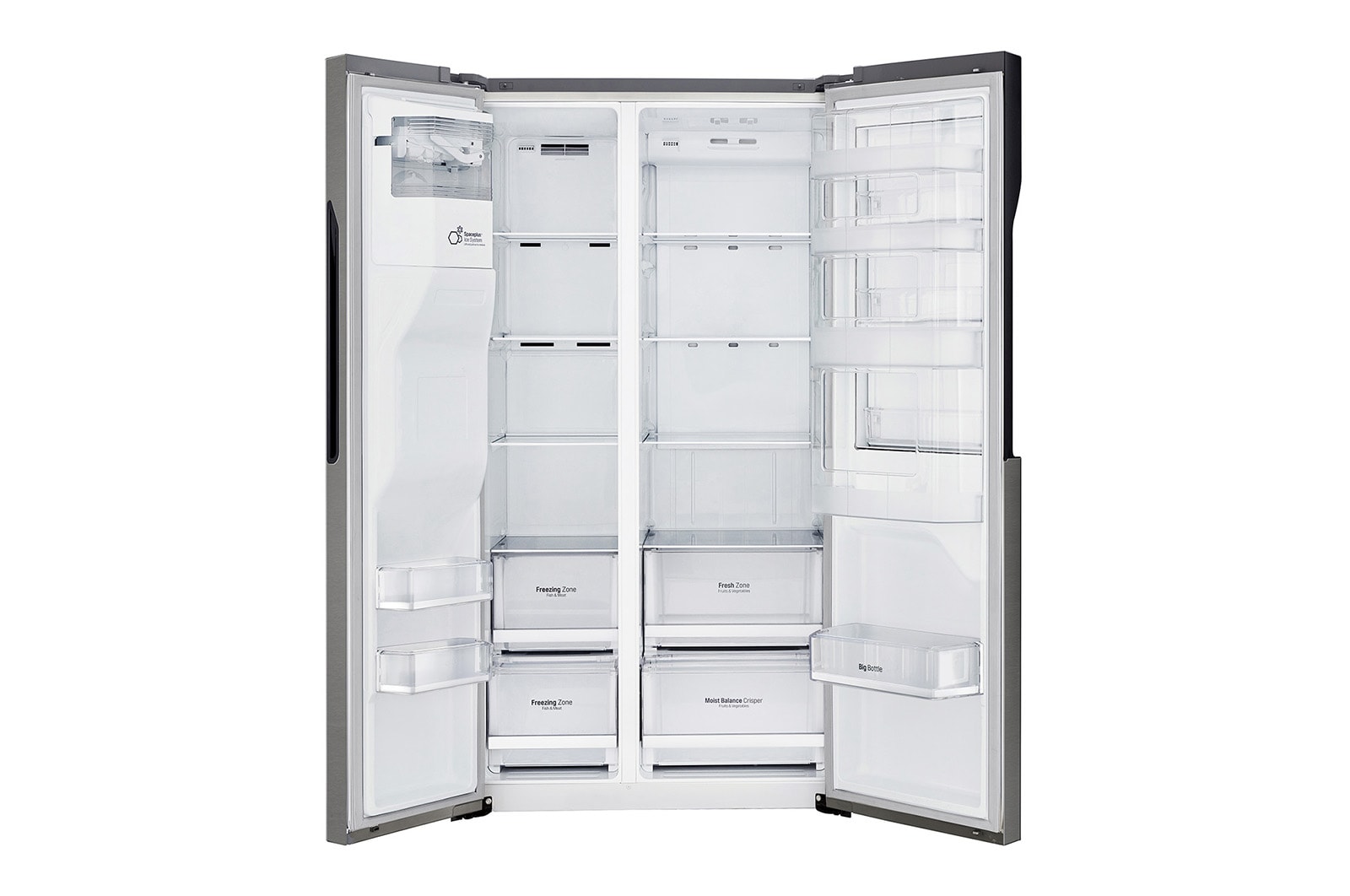 LG Réfrigérateur Américain | 606L | Compresseur linéaire | Total No Frost | Smart Diagnosis | Moist Balance Crisper | Door in Door ® | F, LG GSJ360DIDV