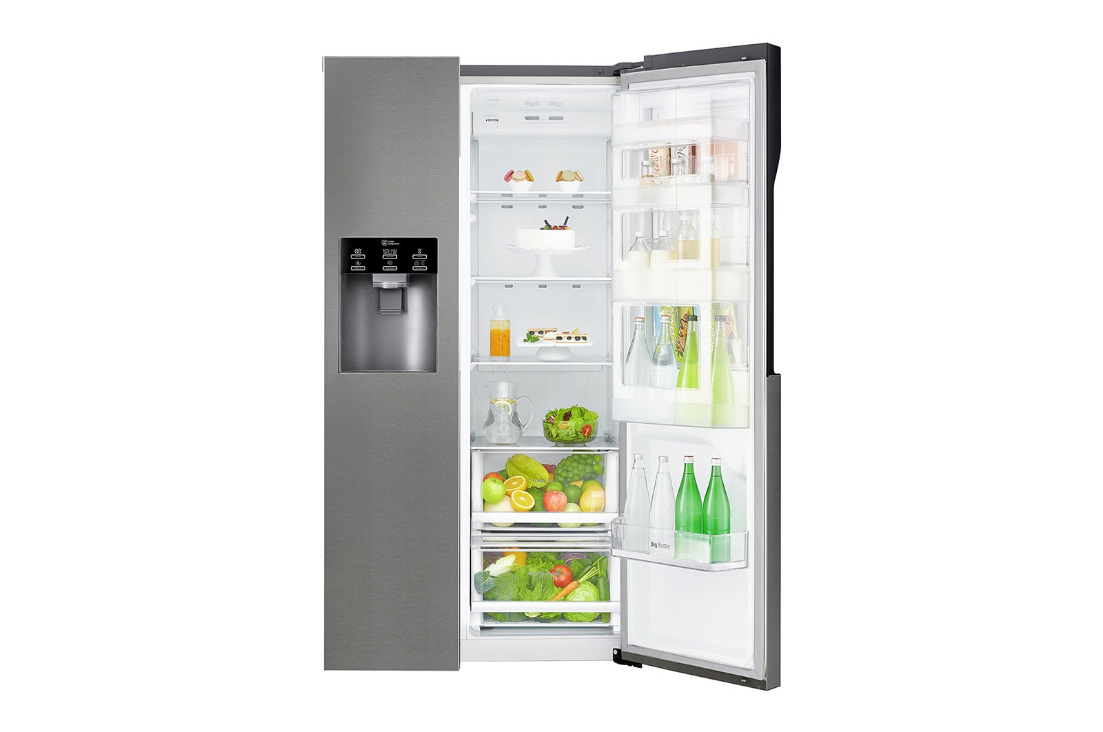 LG Réfrigérateur Américain | 606L | Compresseur linéaire | Total No Frost | Smart Diagnosis | Moist Balance Crisper | Door in Door ® | F, LG GSJ360DIDV