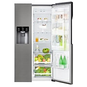 LG Réfrigérateur Américain | 606L | Compresseur linéaire | Total No Frost | Smart Diagnosis | Moist Balance Crisper | Door in Door ® | F, LG GSJ360DIDV