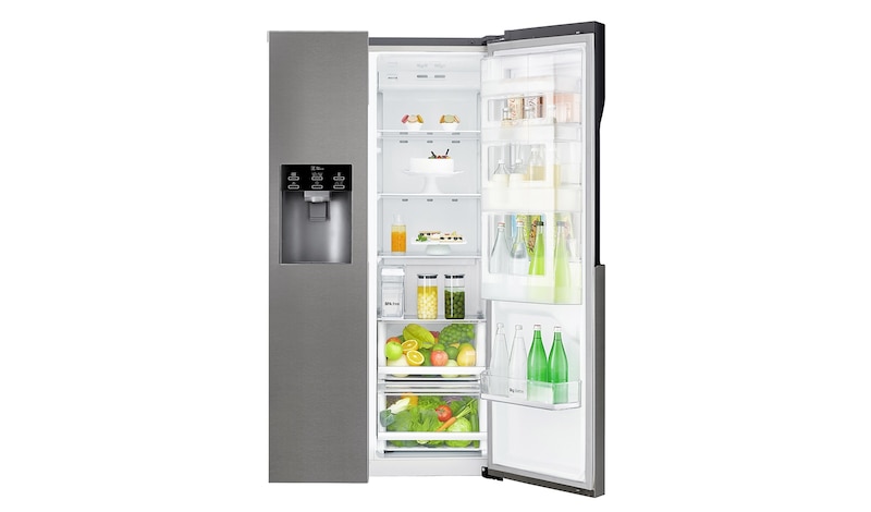 LG Réfrigérateur Américain | 606L | Compresseur linéaire | Total No Frost | Eau'tonome | Moist Balance Crisper | Door in Door® | F, LG GSJ361DIDV
