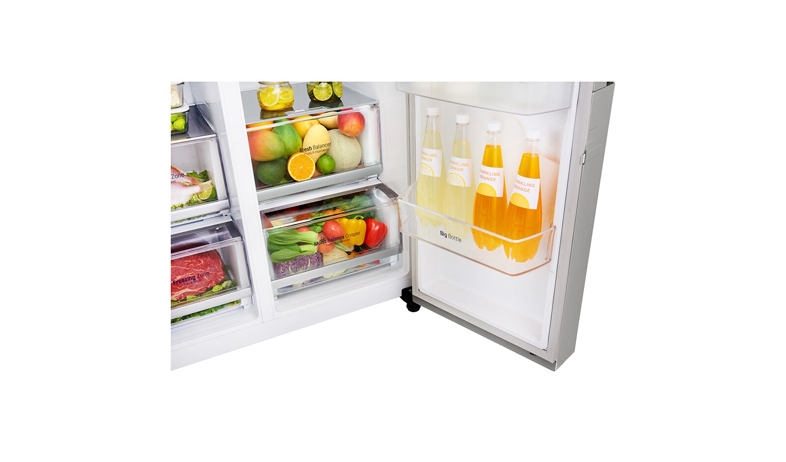 LG Réfrigérateur Américain | InstaView Door-in-Door ® | 625L | Compresseur Linéaire | Total No Frost | Wi-Fi | F, LG GSK6676SC