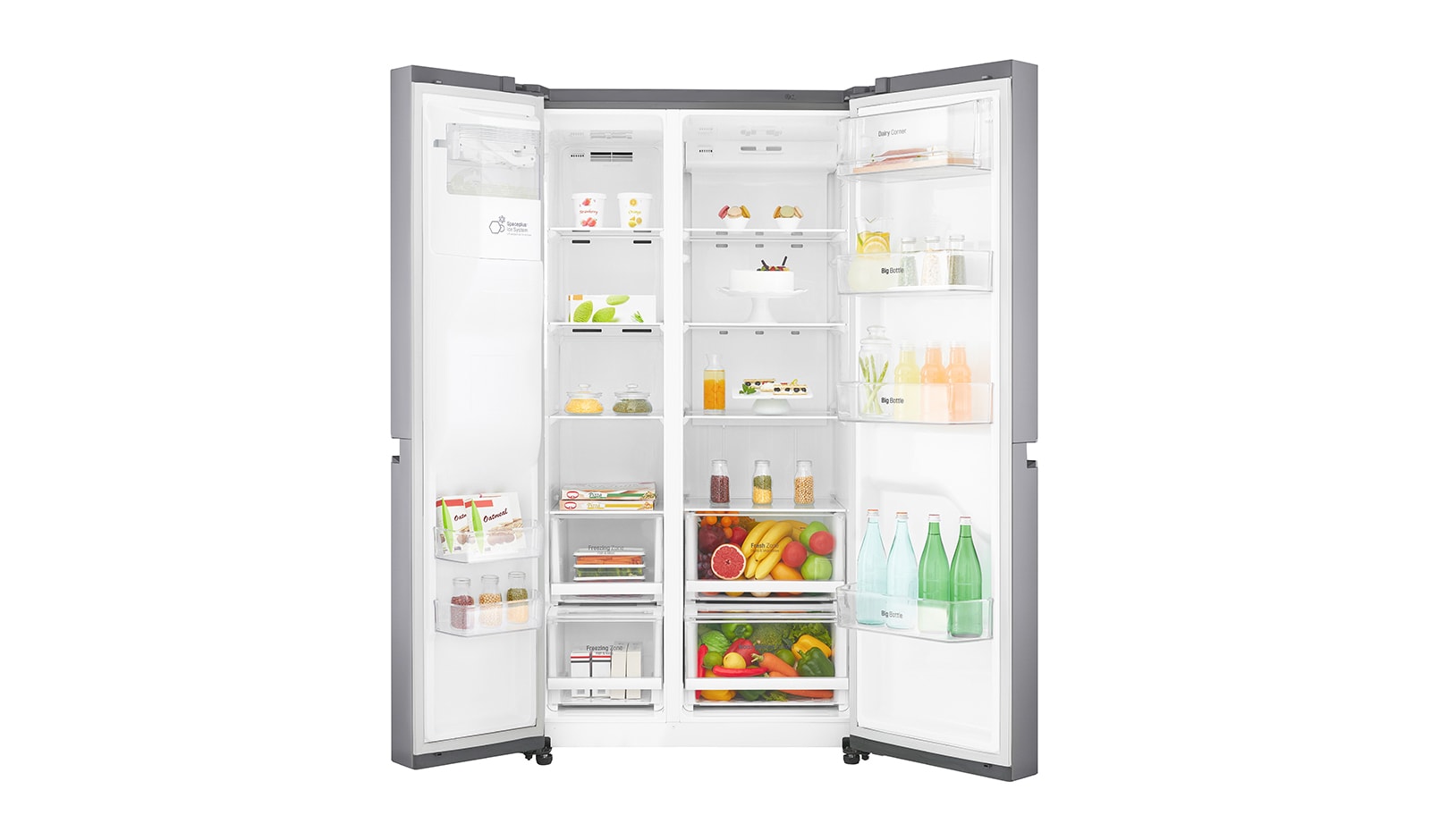 LG Réfrigérateur Américain | 625L | Compresseur linéaire | Total No Frost | Smart Diagnosis | Moist Balance Crisper | F, LG GSL6611PS