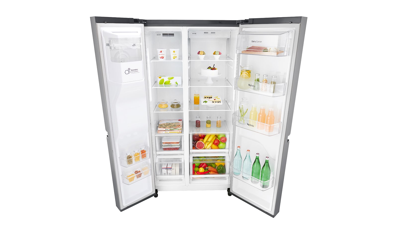 LG Réfrigérateur Américain | 625L | Compresseur linéaire | Total No Frost | Smart Diagnosis | Moist Balance Crisper | F, LG GSL6611PS