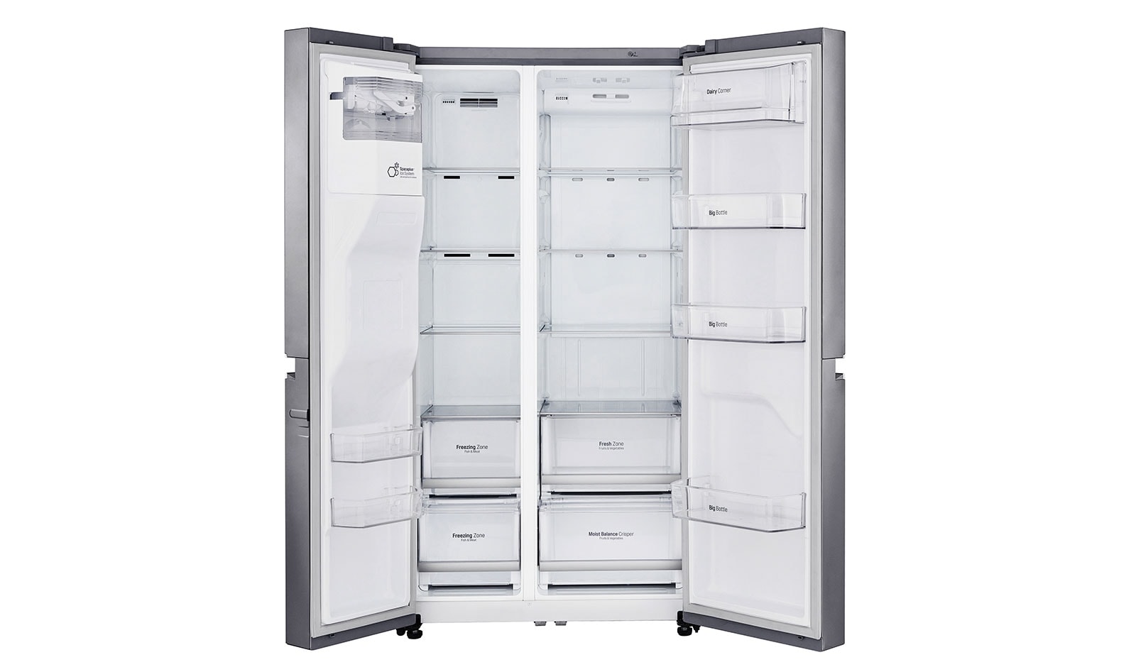 LG Réfrigérateur Américain | 601L | Compresseur Linéaire  | Total No Frost | Smart Diagnosis | A+, LG GSL6621PS