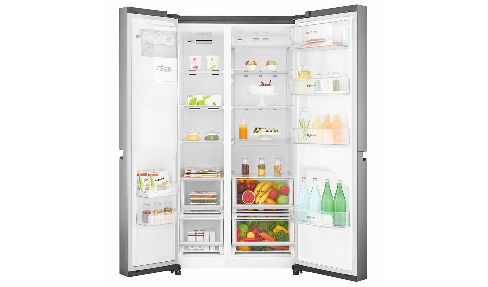 LG Réfrigérateur Américain | 601L | Compresseur Linéaire  | Total No Frost | Smart Diagnosis | A+, LG GSL6621PS