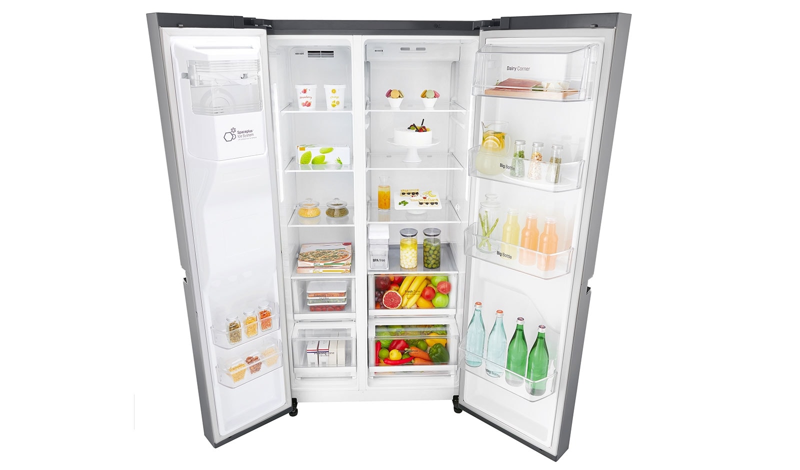 LG Réfrigérateur Américain | 625L | Compresseur Linéaire | Eau'tonome | Total No Frost | Smart Diagnosis | F, LG GSL6661PS