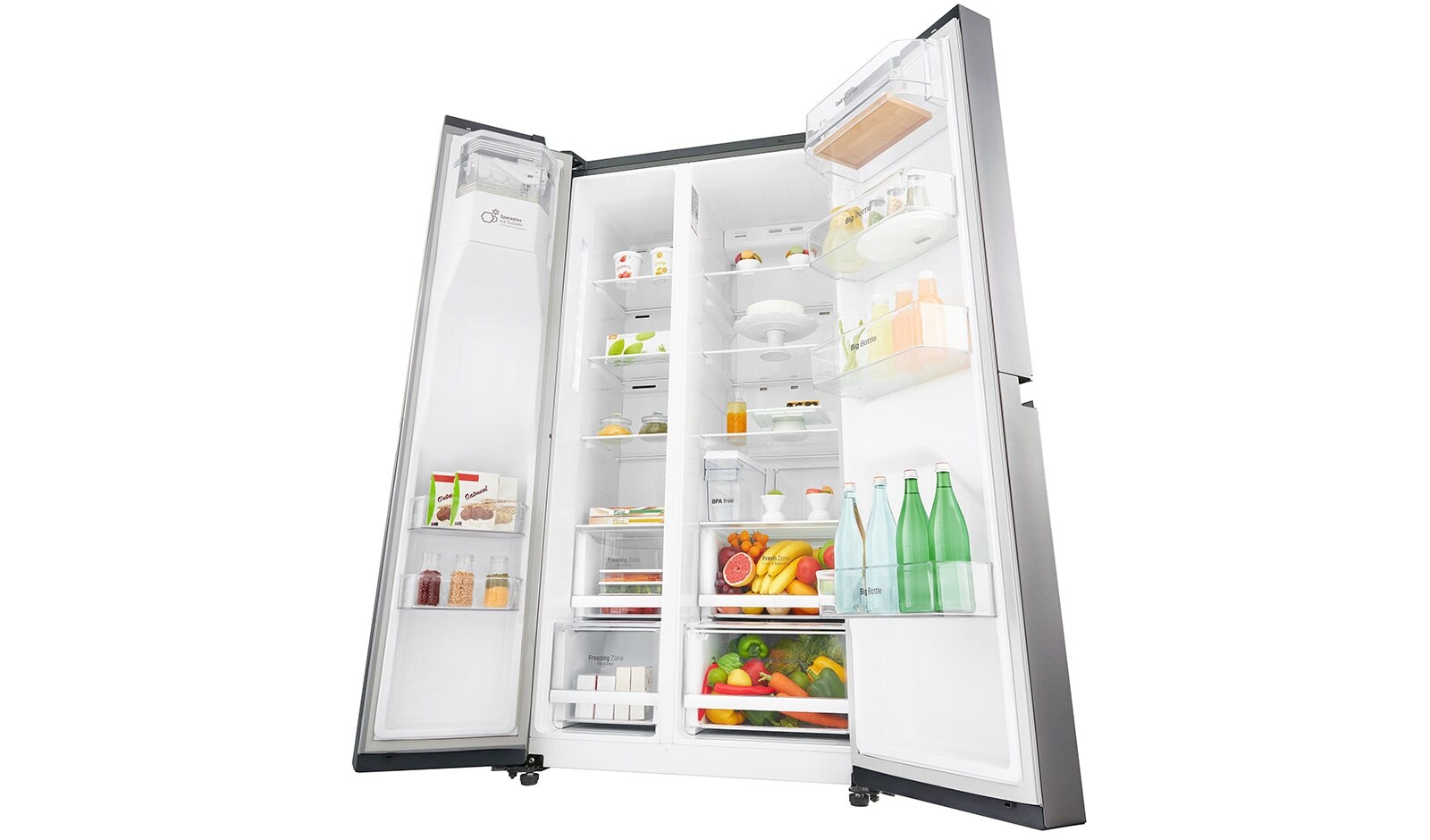 LG Réfrigérateur Américain | 625L | Compresseur Linéaire | Eau'tonome | Total No Frost | Smart Diagnosis | F, LG GSL6661PS