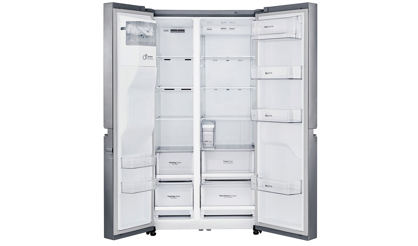 LG Réfrigérateur Américain | 625L | Compresseur Linéaire | Eau'tonome | Total No Frost | Smart Diagnosis | F, LG GSL6661PS