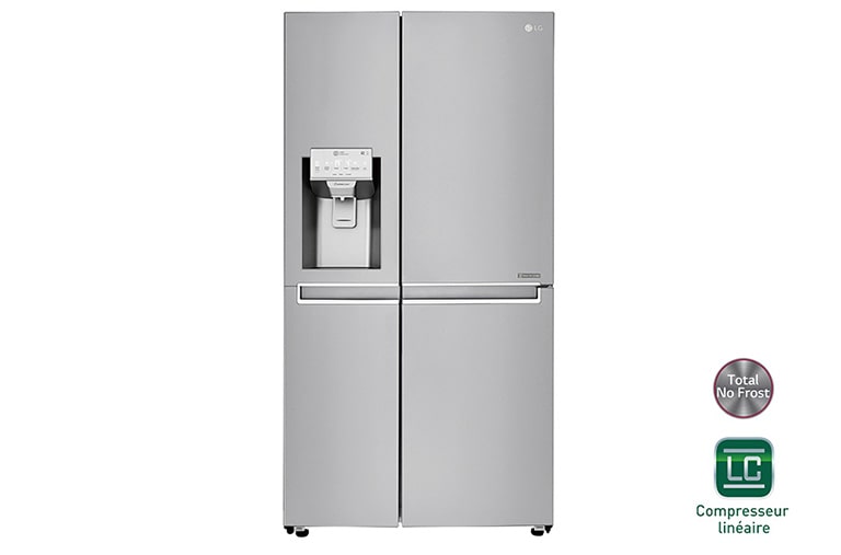 Vue avant de Réfrigérateur Américain | 601L | Compresseur linéaire | Total No Frost | Smart Diagnosis | Moist Balance Crisper | A+ LG GSL6671SC