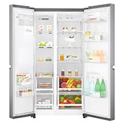 LG Réfrigérateur Américain | 625L | Compresseur Linéaire | Total No Frost | Smart Diagnosis | F | Finition des clayettes Alu, LG GSL6691PS
