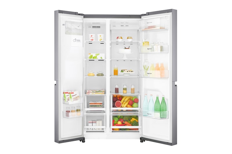 LG Réfrigérateur Américain | 625L | Compresseur Linéaire | Total No Frost | Smart Diagnosis | F | Finition des clayettes Alu, LG GSL6691PS