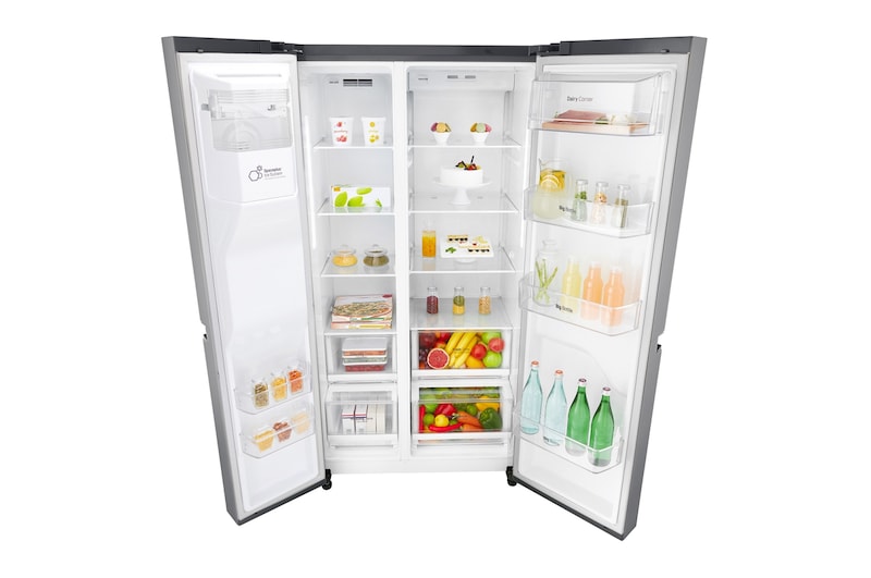 LG Réfrigérateur Américain | 625L | Compresseur Linéaire | Total No Frost | Smart Diagnosis | F | Finition des clayettes Alu, LG GSL6691PS