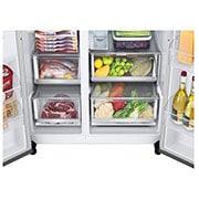 LG Réfrigérateur Américain - Grande capacité 635L | Linear Cooling™ | Door Cooling™ | Silencieux 36 dB  | E, LG GSLV81PZLE