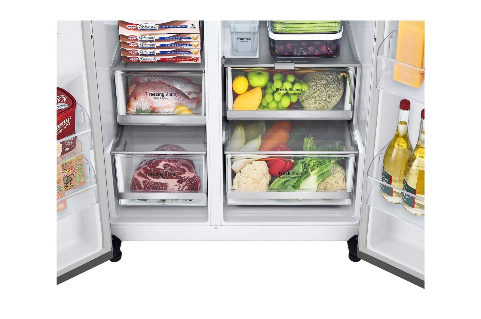 LG Réfrigérateur Américain - Grande capacité 635L | Linear Cooling™ | Door Cooling™ | Silencieux 36 dB  | E, LG GSLV81PZLE