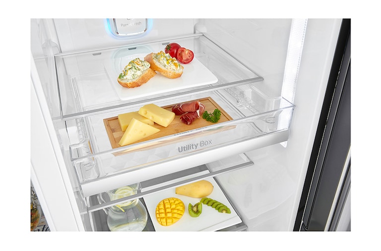 LG Réfrigérateur Américain | 601L | Door-in-Door ® | Compresseur linéaire | Total No Frost | Moist Balance Crisper | Pure N Fresh | A+, LG GSS6671PS