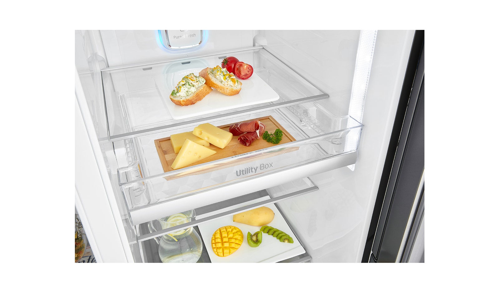 LG Réfrigérateur Américain | 601L | Door-in-Door ® | Compresseur linéaire | Total No Frost | Moist Balance Crisper | Pure N Fresh | A+, LG GSS6671PS