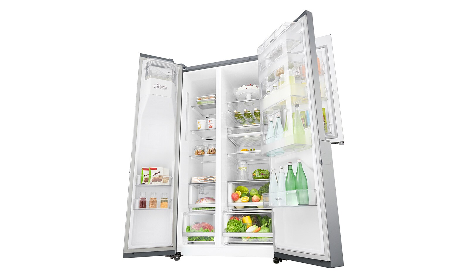 LG Réfrigérateur Américain | 601L | Door-in-Door ® | Compresseur linéaire | Total No Frost | Moist Balance Crisper | Pure N Fresh | A+, LG GSS6671PS