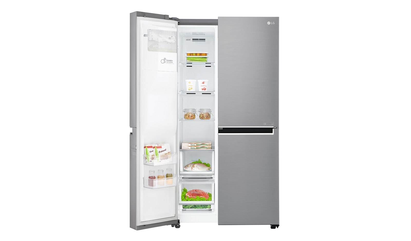 LG Réfrigérateur Américain | 601L | Door-in-Door ® | Compresseur linéaire | Total No Frost | Moist Balance Crisper | Pure N Fresh | A+, LG GSS6671PS