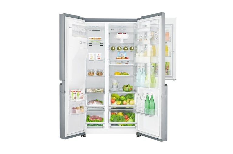 LG Réfrigérateur Américain | 601L | Door-in-Door ® | Compresseur linéaire | Total No Frost | Moist Balance Crisper | Pure N Fresh | A+, LG GSS6671PS