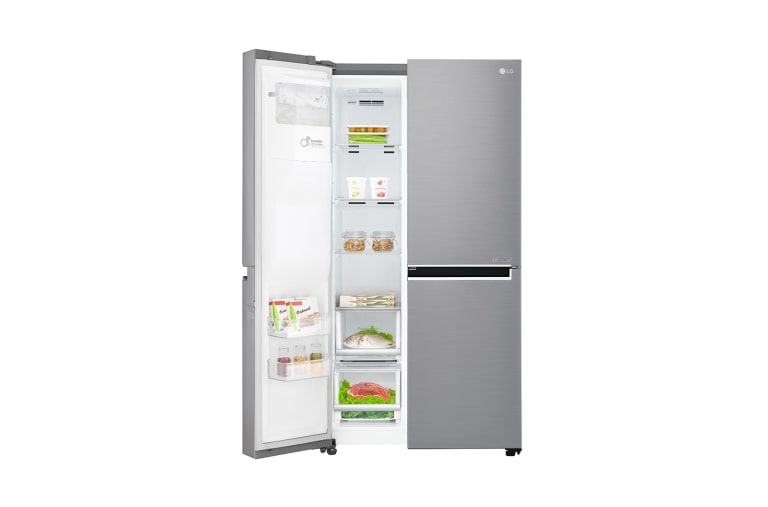 LG Réfrigérateur Américain | 601L | Door-in-Door ® | Compresseur linéaire | Total No Frost | Moist Balance Crisper | Pure N Fresh | A+, LG GSS6671PS