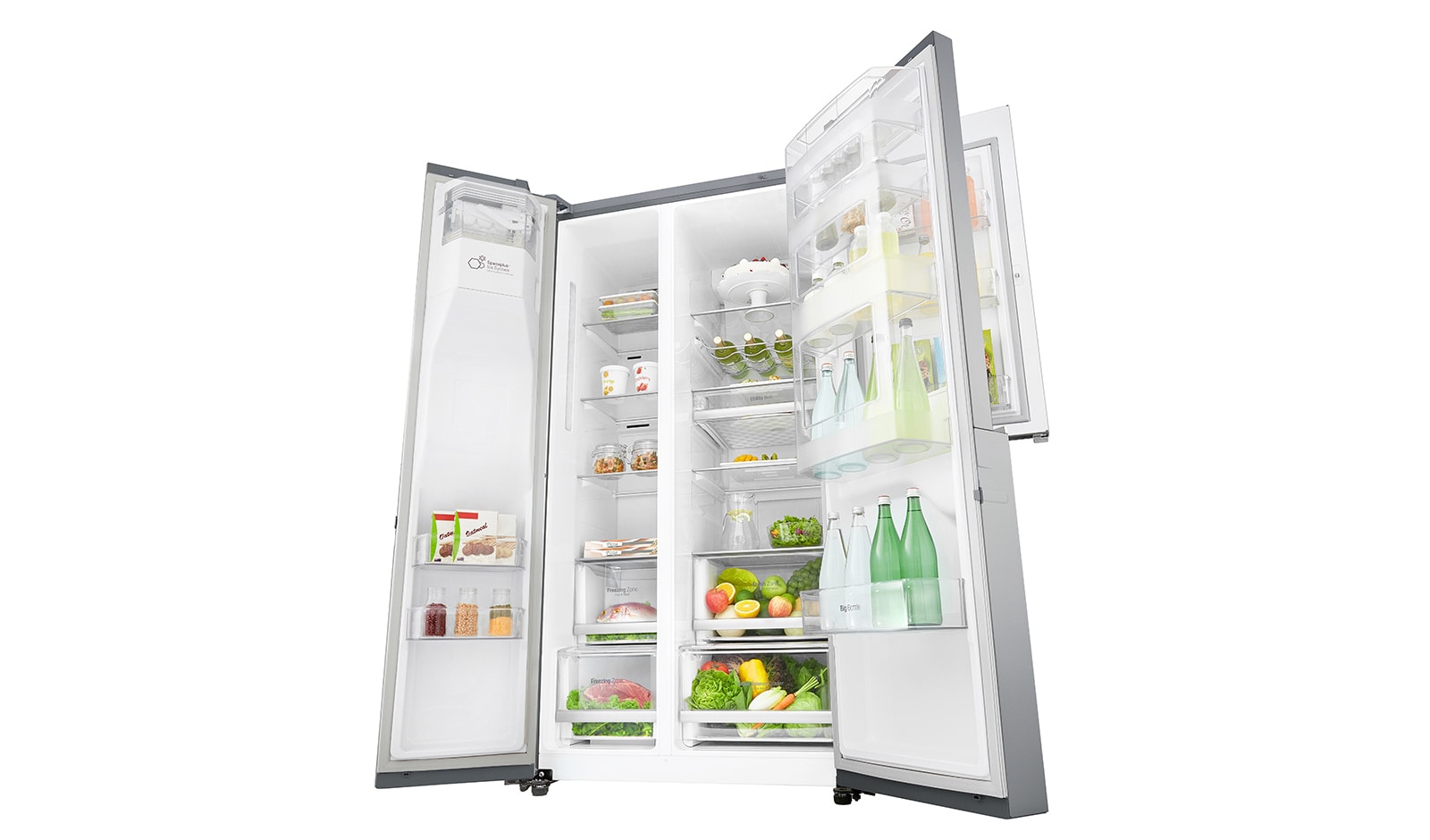 LG Réfrigérateur Américain | 601L | Door-in-Door ® | Compresseur linéaire | Total No Frost | Moist Balance Crisper | Pure N Fresh | A++, LG GSS6676PS