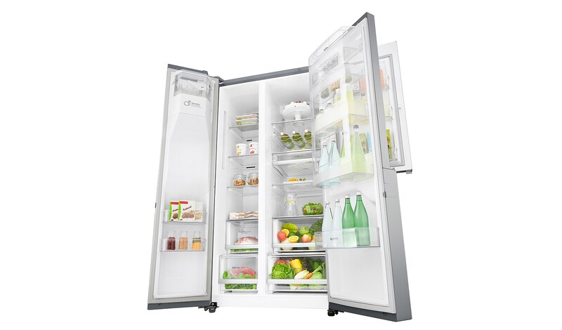 LG Réfrigérateur Américain | 601L | Door-in-Door ® | Compresseur linéaire | Total No Frost | Moist Balance Crisper | Pure N Fresh | A++, LG GSS6676PS