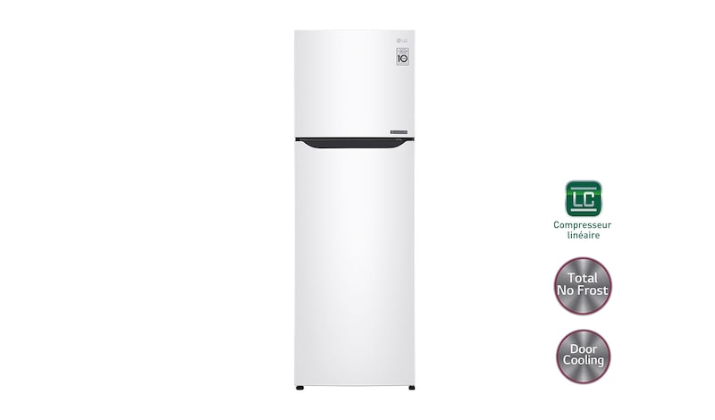 Vue avant de Réfrigérateur  2 portes | 254L | Total No Frost | Compresseur linéaire inverter | Door Cooling | F LG GT5525WH