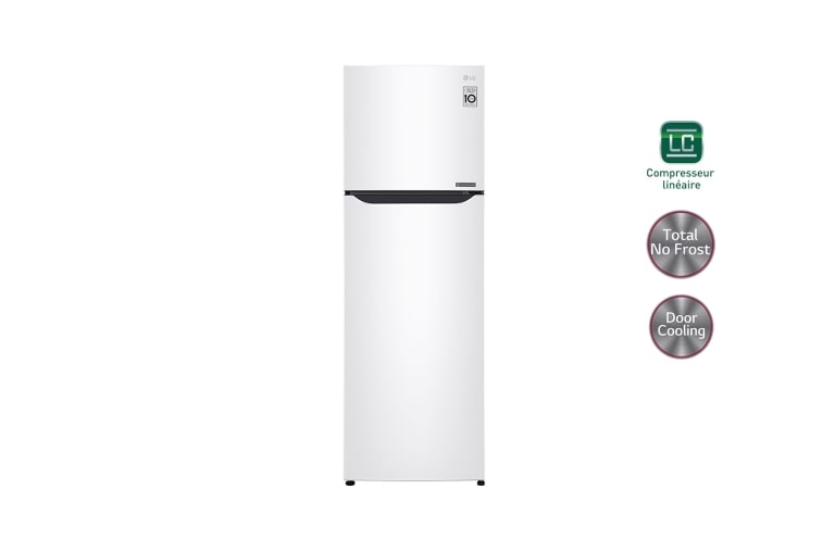 Vue avant de Réfrigérateur  2 portes | 254L | Total No Frost | Compresseur linéaire inverter | Door Cooling | F LG GT5525WH