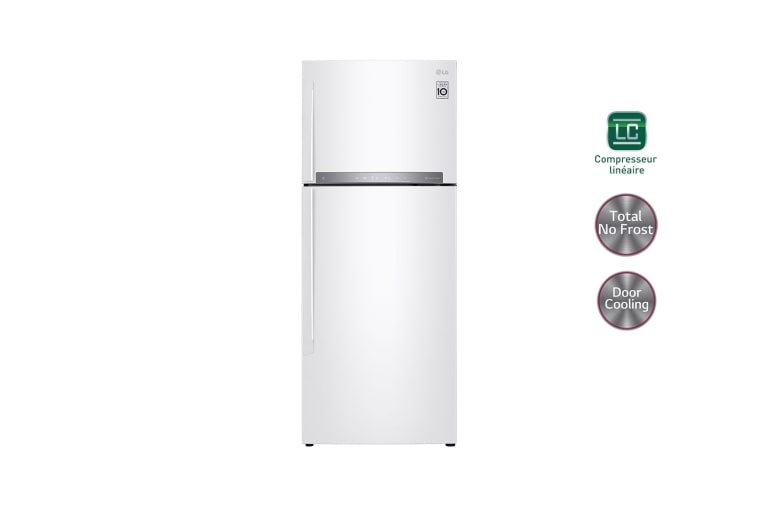 Vue avant de Réfrigérateur 2 portes | Total No Frost | Compresseur linéaire inverter | Door Cooling | WIFI | A&#43;&#43; LG GTD7043WH