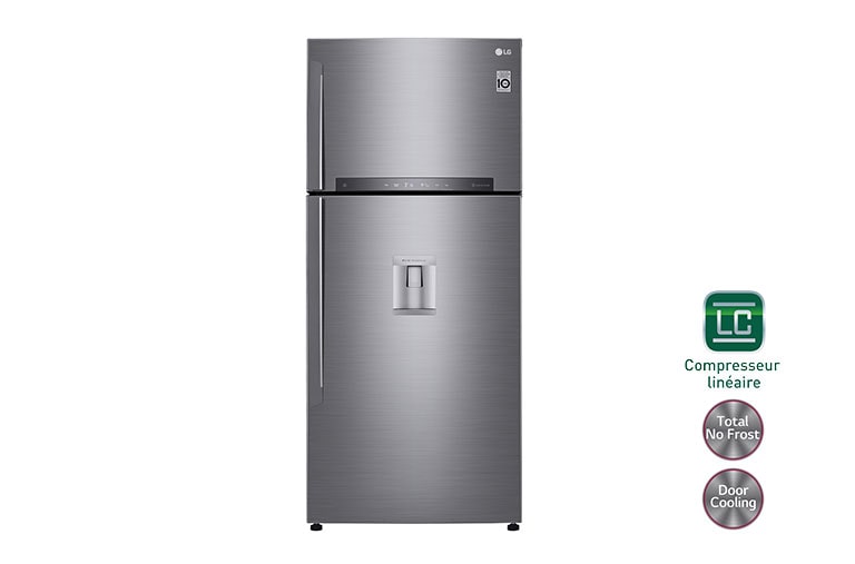 Vue avant de Réfrigérateur 2 portes | Total No Frost | Compresseur linéaire inverter | Door Cooling | WIFI | A&#43;&#43; LG GTF7851PS