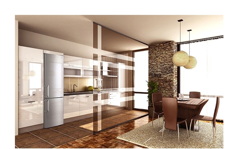 LG Réfrigérateur Combiné | 300L | No Frost | Eclairage LED | Inox platine, LG GC5428PS
