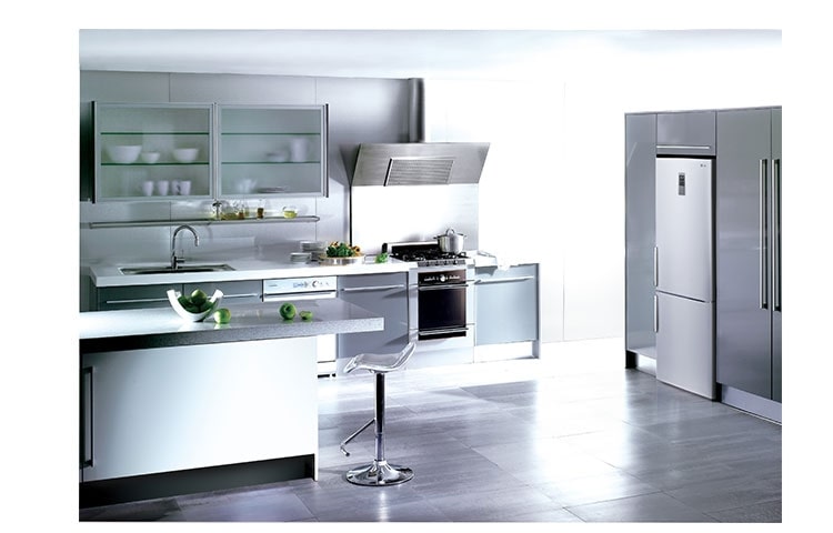 LG Réfrigérateur Combiné | 318L | No Frost | Ecran tactile | Eclairage LED | Inox platine, LG GCD5611PS