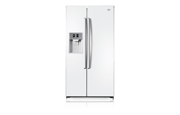 Vue avant de Réfrigérateur Américain Blanc laqué LG GW-L207FQA