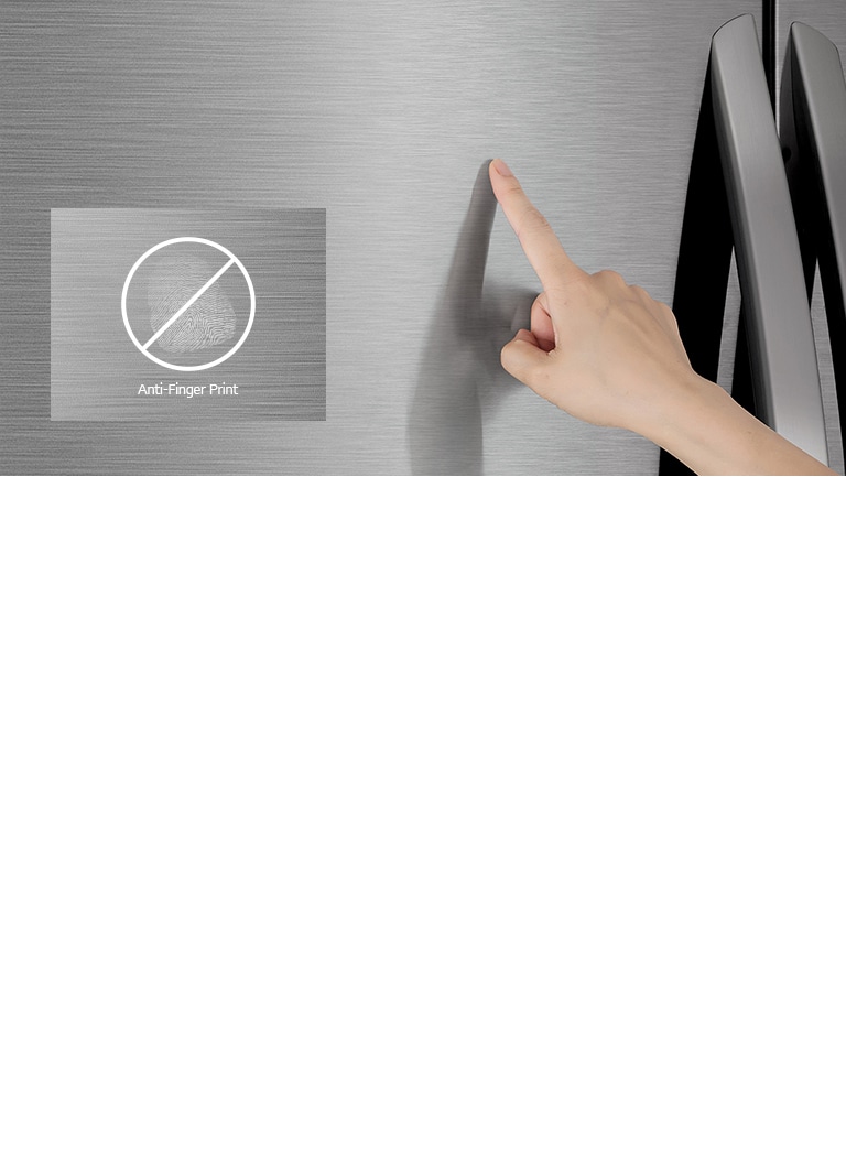 Démonstration du revêtement du réfrigérateur sans traces de doigts