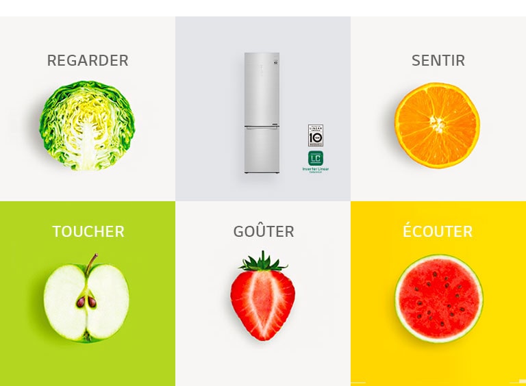 Montage du réfrigérateur et d'aliments frais pour représenter Nature Fresh