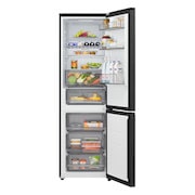 À gauche, de la viande avec température -3 °C affichée, au centre, du poisson frais avec température 0 °C et à droite, du fromage avec température 2 °C.