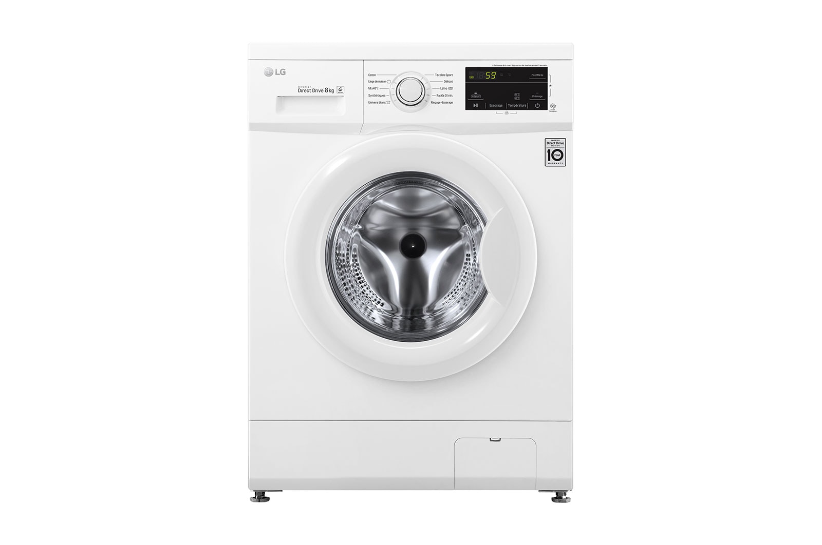 Vue avant de Lave-linge 8 KG | 6 Motion Direct Drive™ | A&#43;&#43;&#43;(-30%) | Smart Diagnosis™ | Moteur Direct Drive™ garanti 10 ans LG F84J30WH