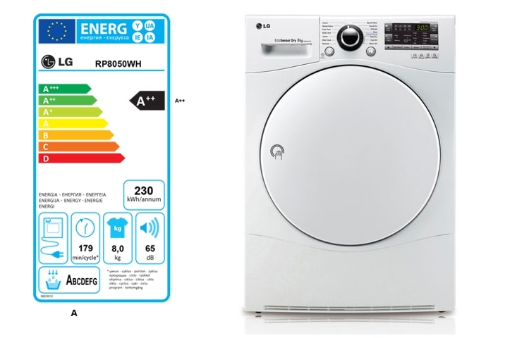 LG SÈCHE-LINGE 7KG | Pompe à chaleur A++ | Condenseur auto-nettoyant | Porte opaque, LG RC7055AH1M