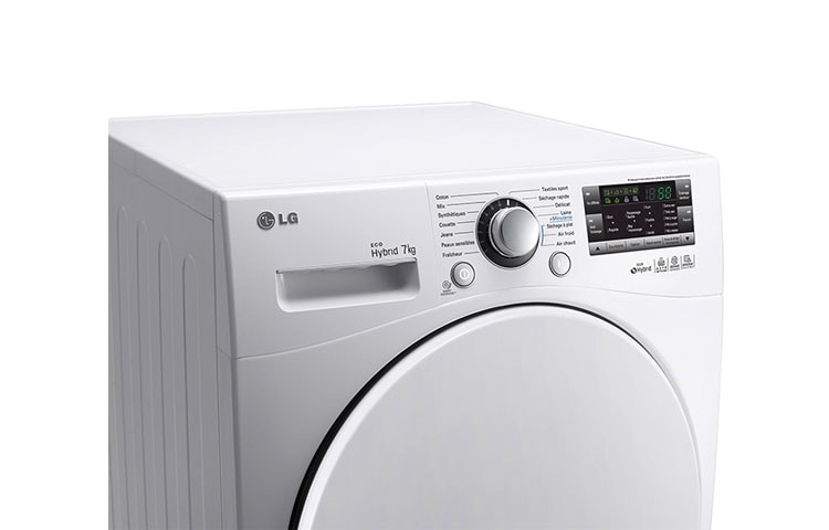 LG SÈCHE-LINGE 7KG | EcoHybrid | Pompe à chaleur A++ | Condenseur auto-nettoyant | Porte opaque, LG RC7055AP1Z