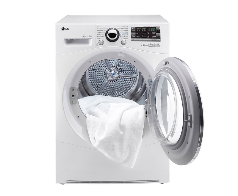 LG SÈCHE-LINGE 7KG | EcoHybrid | Pompe à chaleur A++ | Condenseur auto-nettoyant | Porte opaque, LG RC7055AP1Z