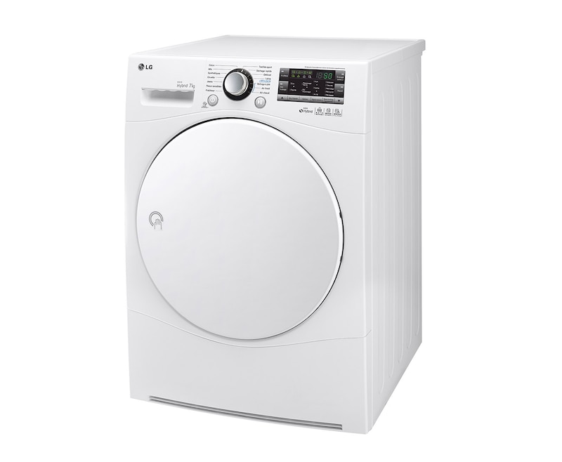 LG SÈCHE-LINGE 7KG | EcoHybrid | Pompe à chaleur A++ | Condenseur auto-nettoyant | Porte opaque, LG RC7055AP1Z